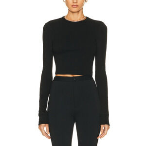Wardrobe Nyc 'Hailey' Black Cotton Bieber Hb Long Sleeve Tee Size XS